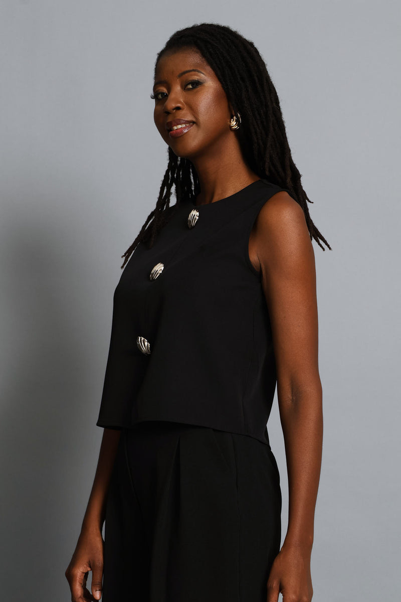 Shell Trim Top - Black