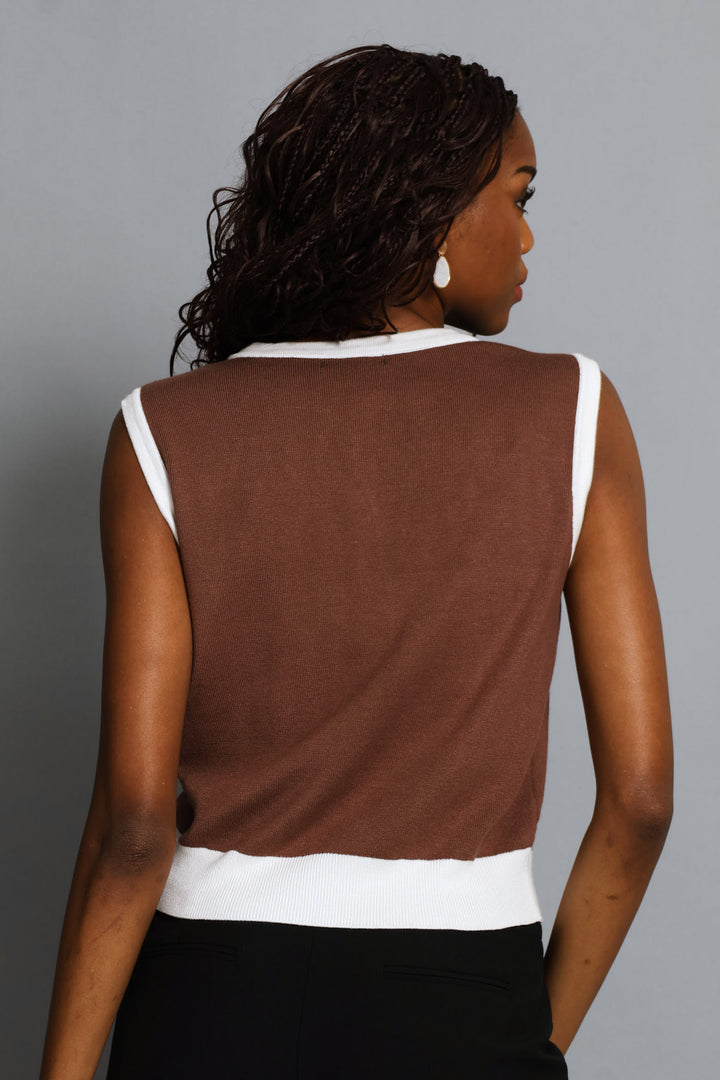 Tipped Cardigan - Latte