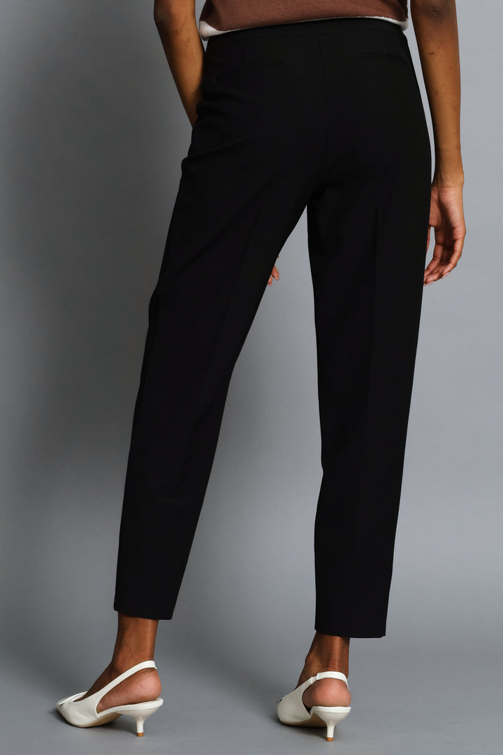 D-Ring Pin Tuck Slim Leg Pants - Black