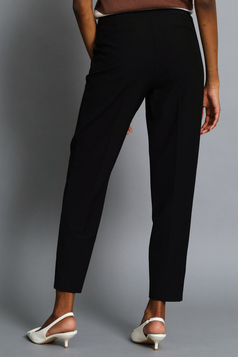 D-Ring Pin Tuck Slim Leg Pants - Black