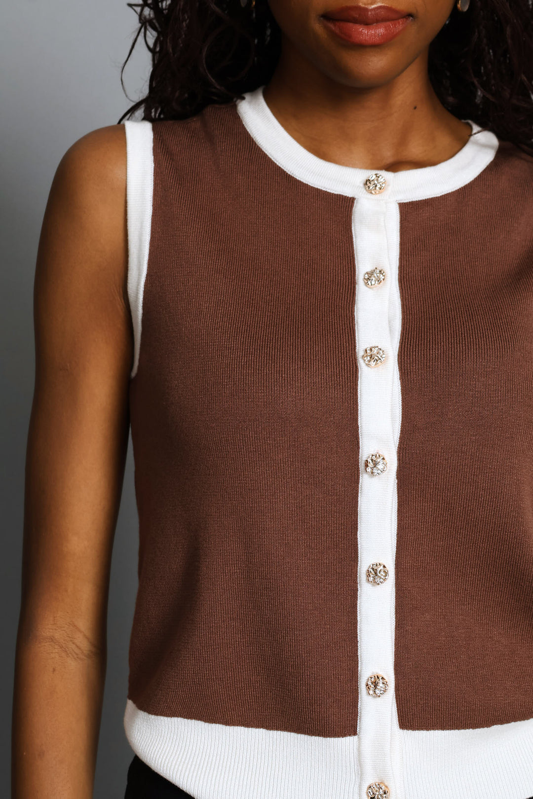 Tipped Cardigan - Latte