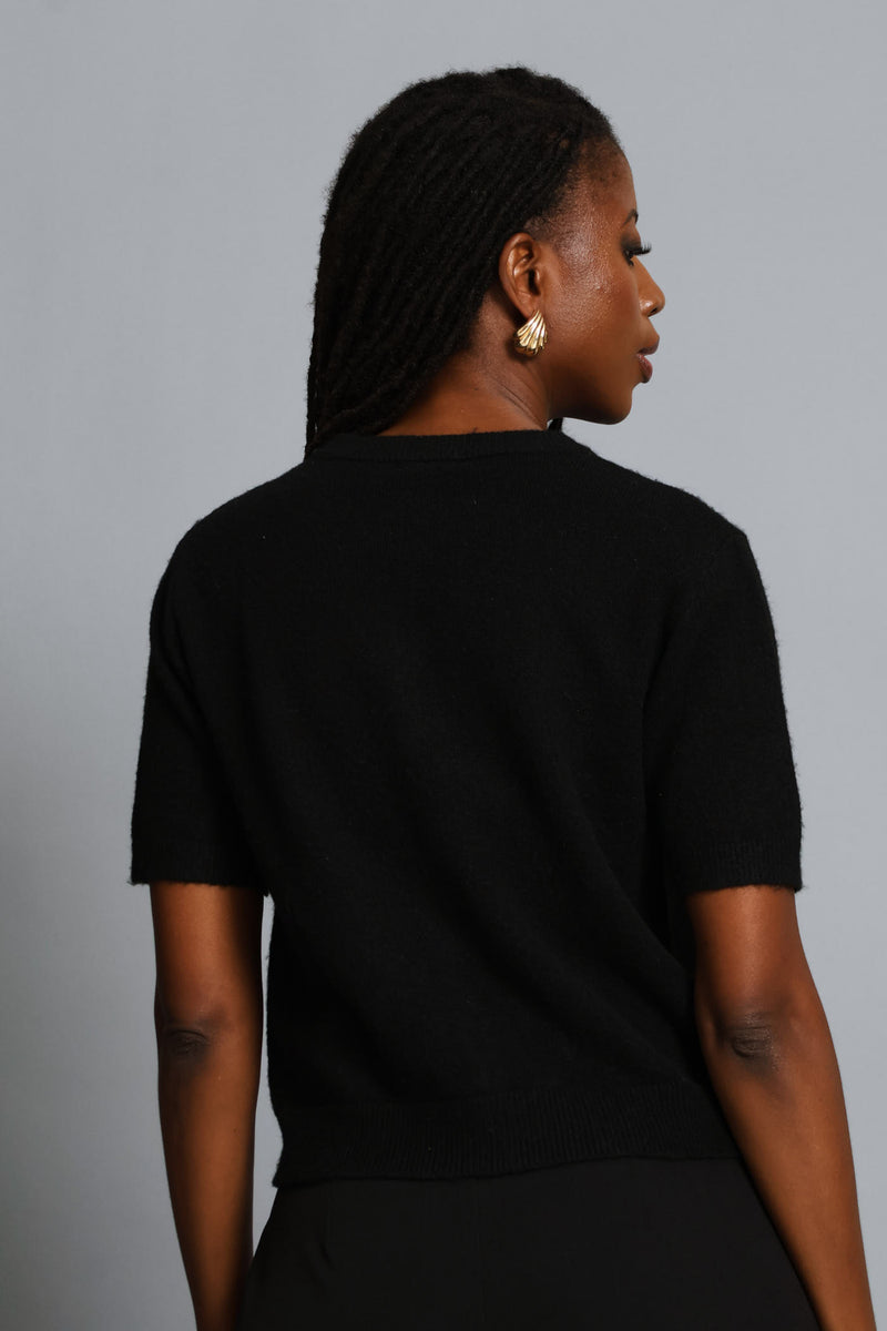 Bow Detail Cardigan - Black