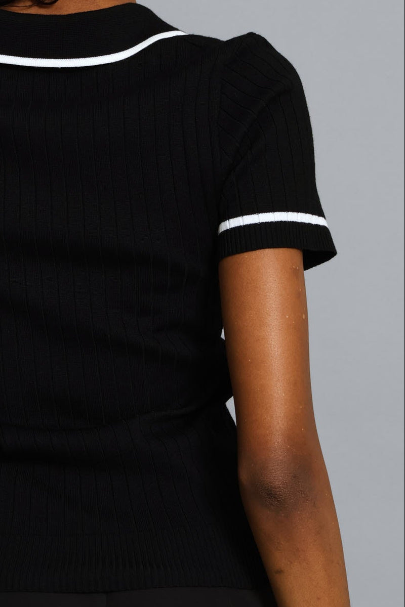 Tipped Lapel Golfer - Black