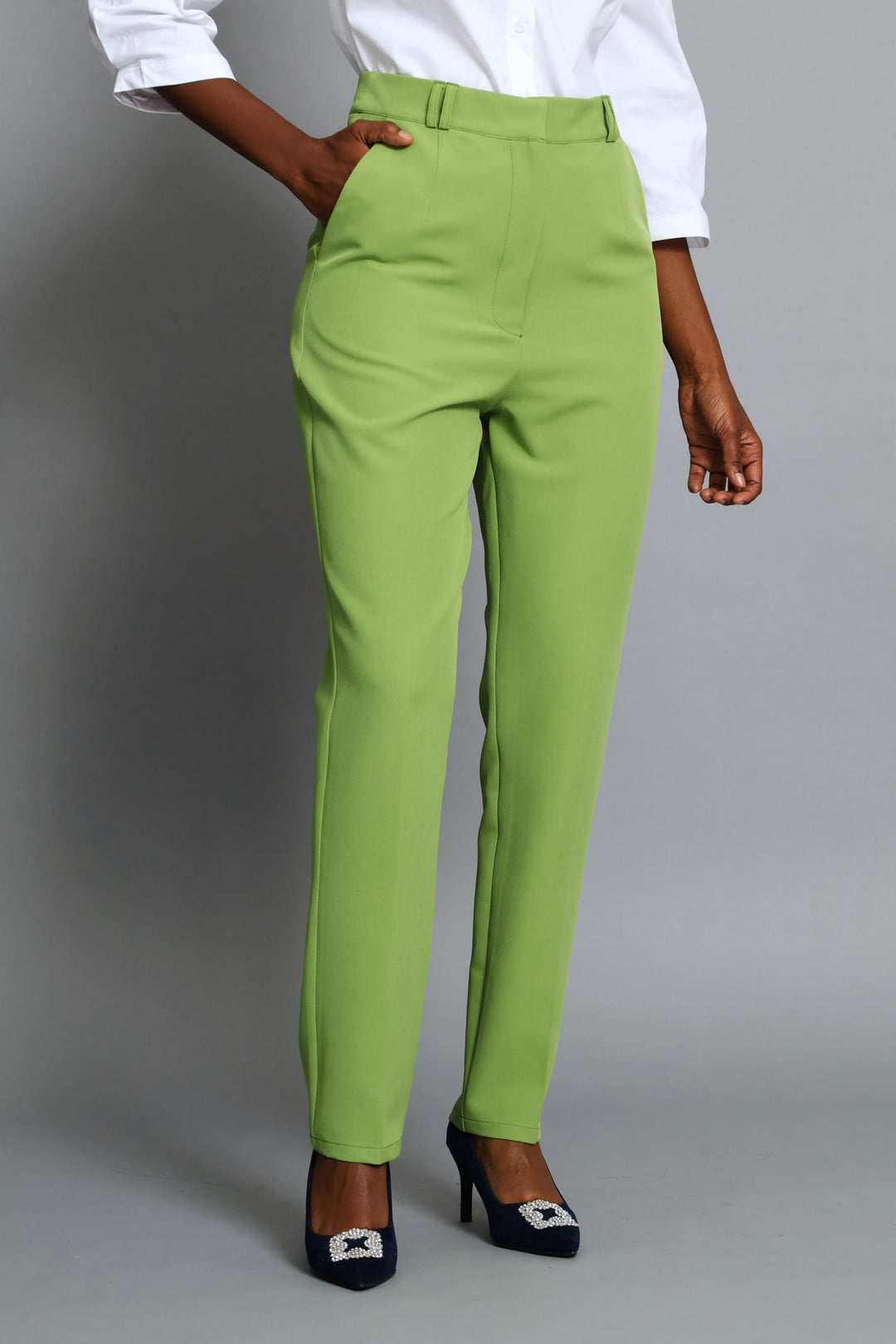Double Belt Loop Tapered Leg Pant - Chartreuse