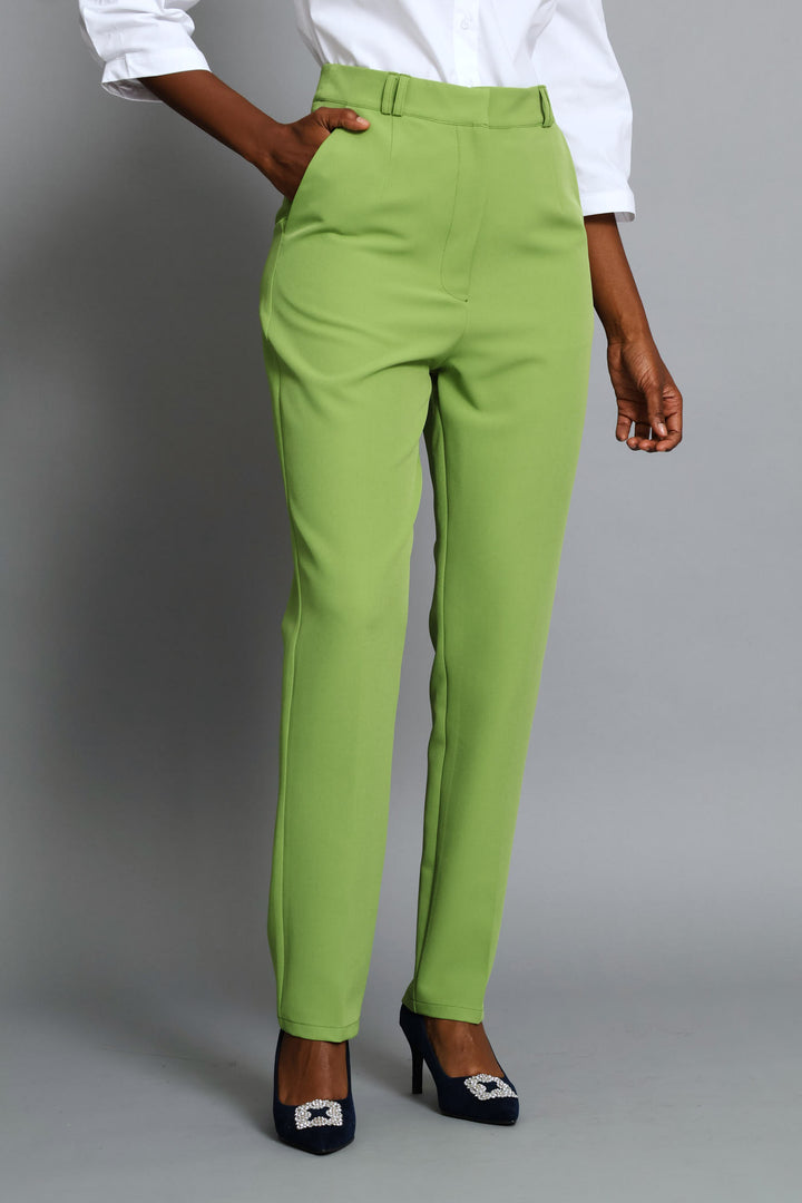 Double Belt Loop Tapered Leg Pant - Chartreuse