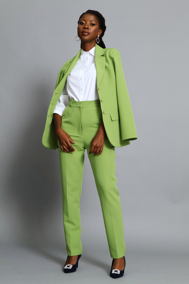 Notch Collar 3 Button Blazer - Chartreuse