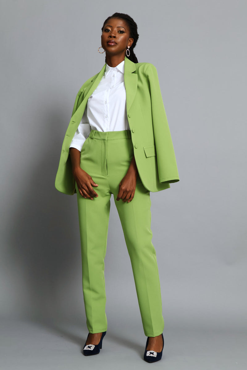 Notch Collar 3 Button Blazer - Chartreuse