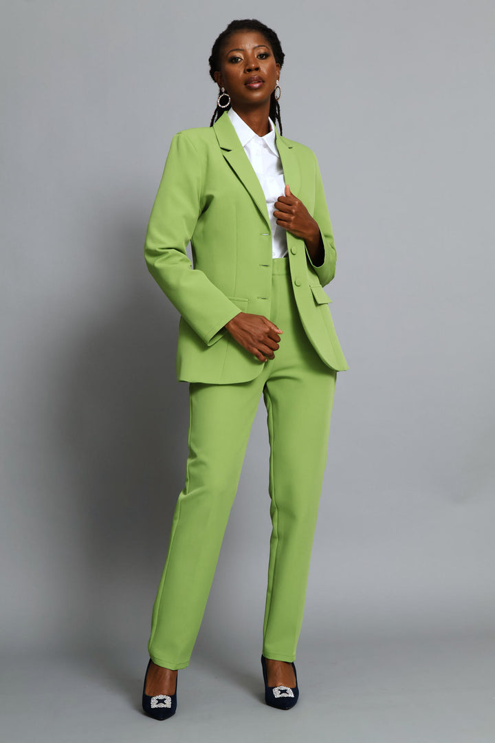 Notch Collar 3 Button Blazer - Chartreuse