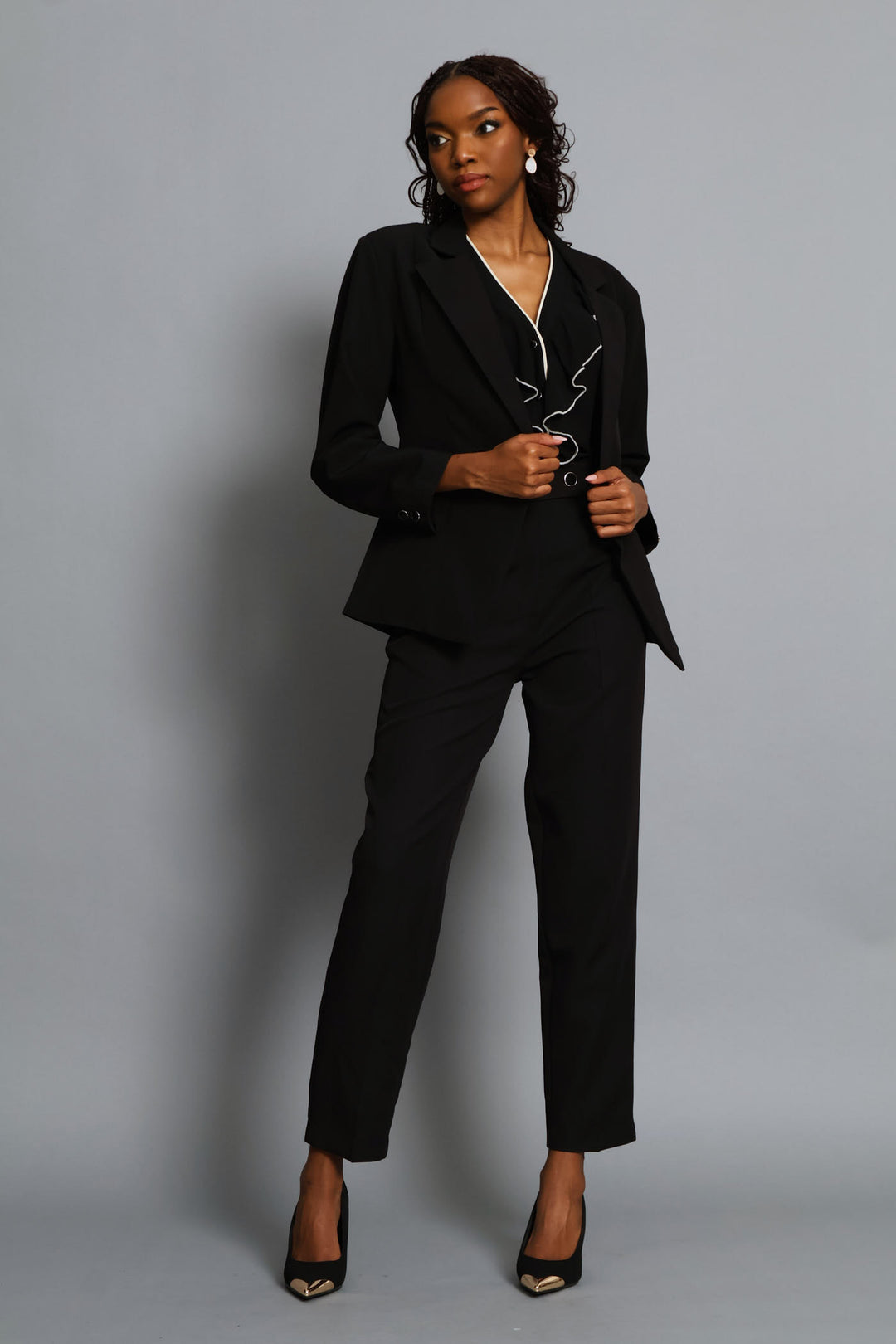 Double Work Blazer - Black