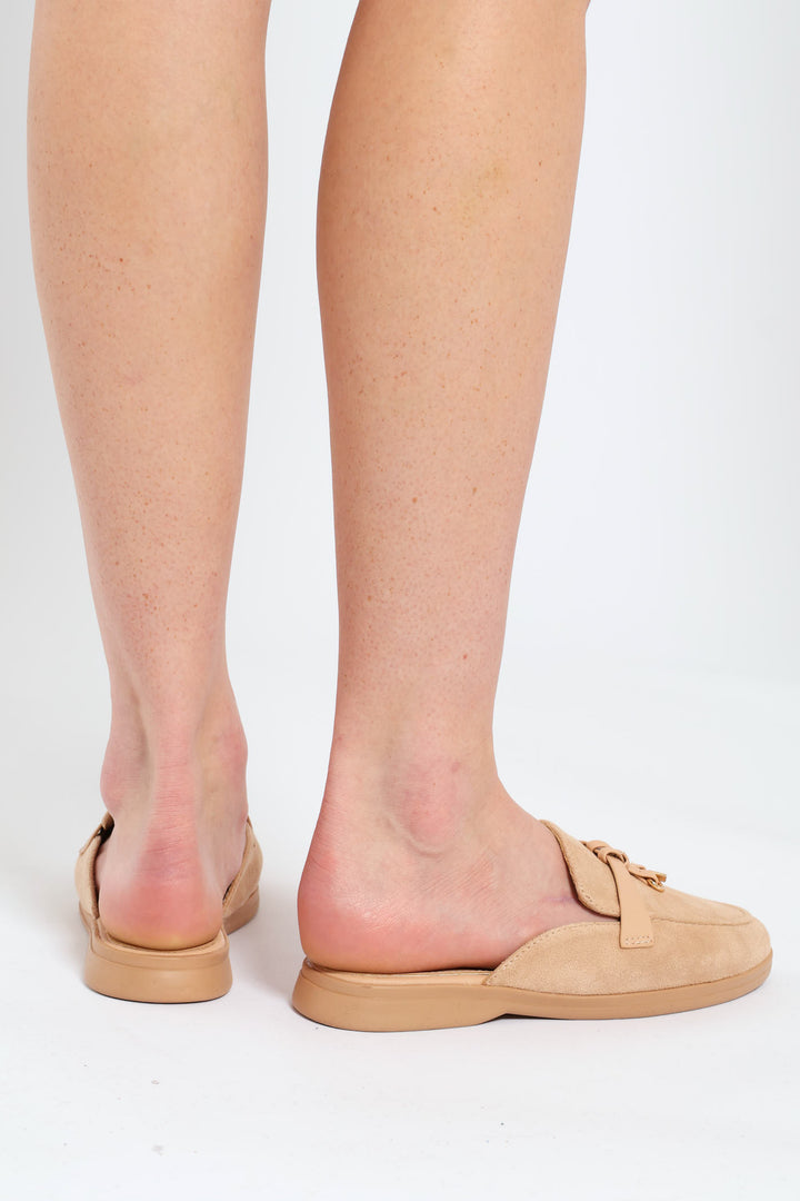 Smart Tassle Push In Mule - Beige