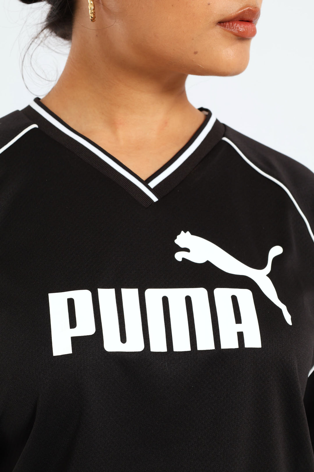 Essential Relaxed Cropped Football Jersey - Black