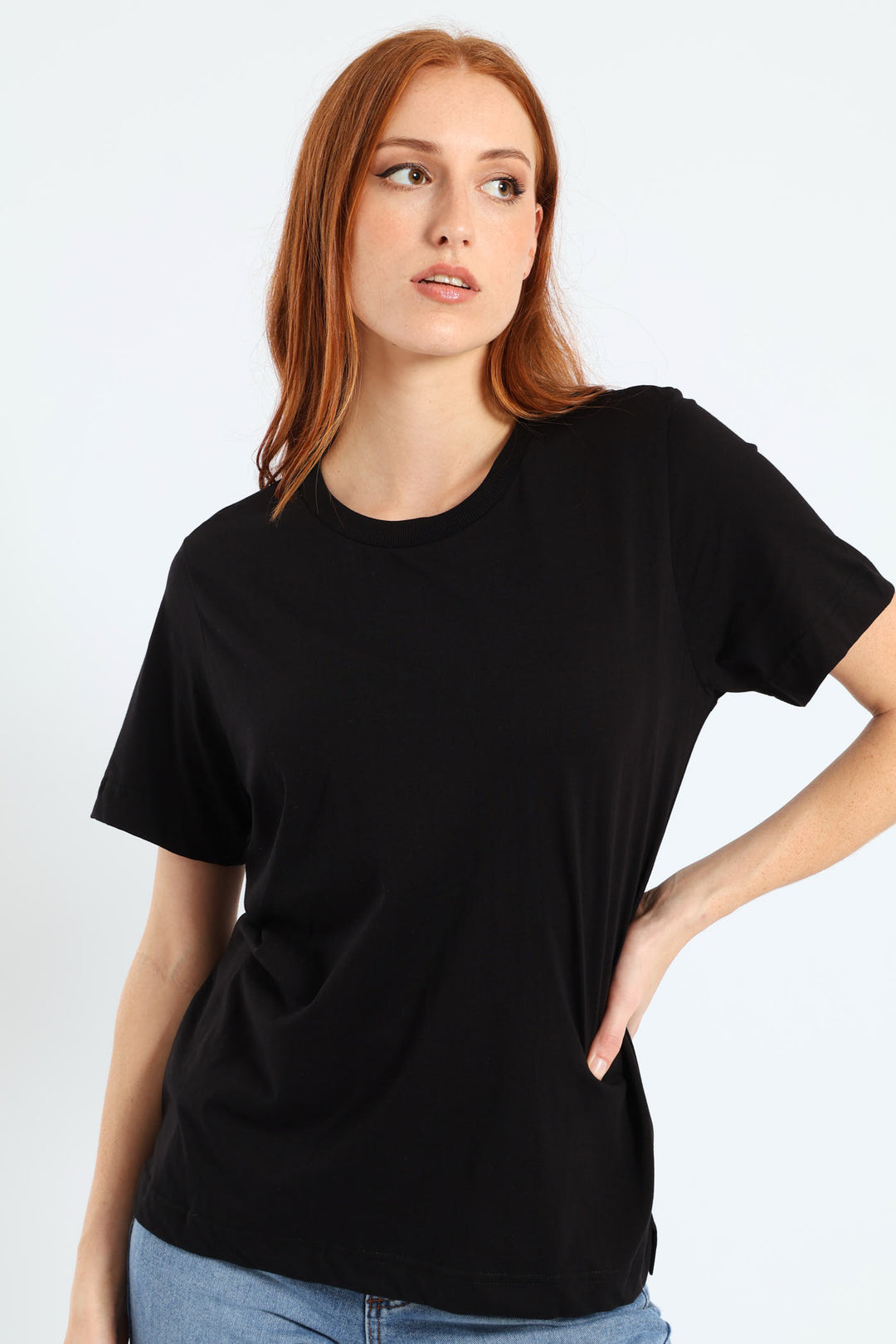 Cotton Boxy Tee - Black