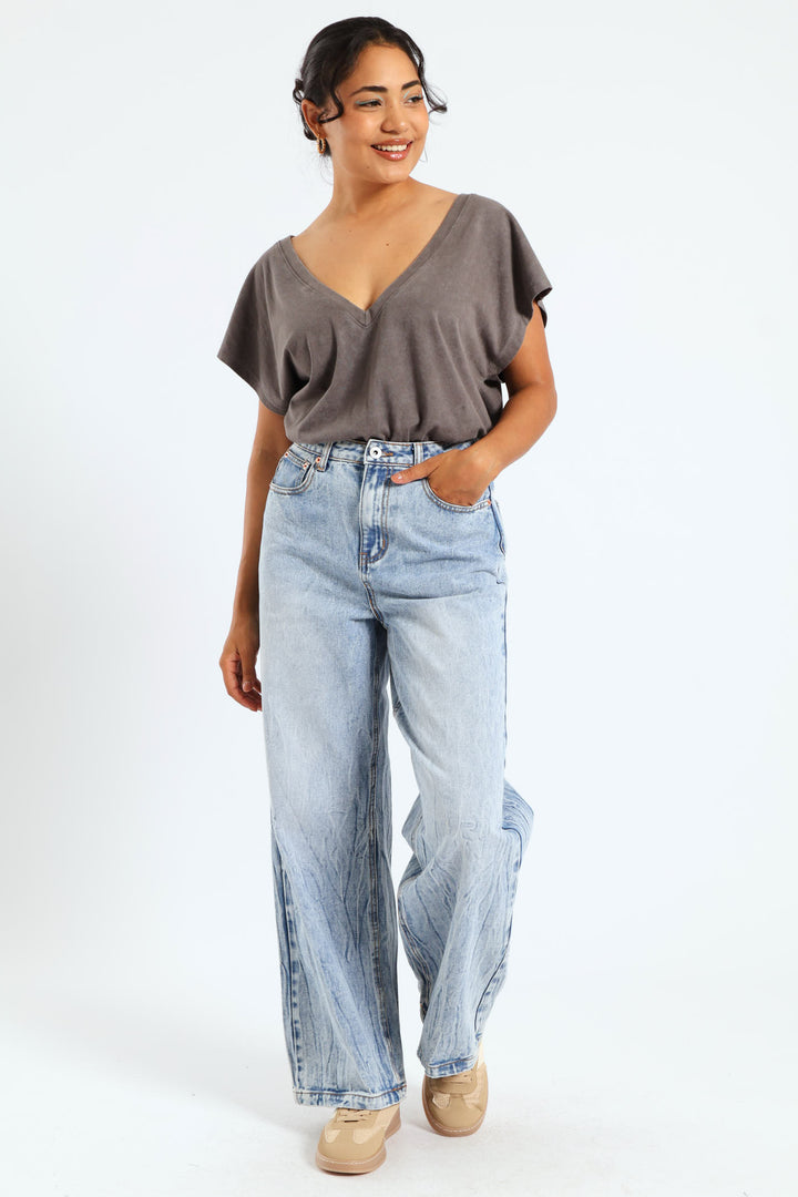 90'S Crop Straight Leg Denim - Light Wash