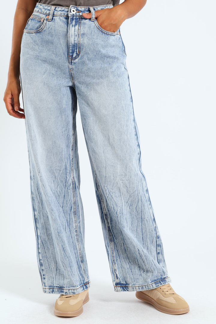 90'S Crop Straight Leg Denim - Light Wash
