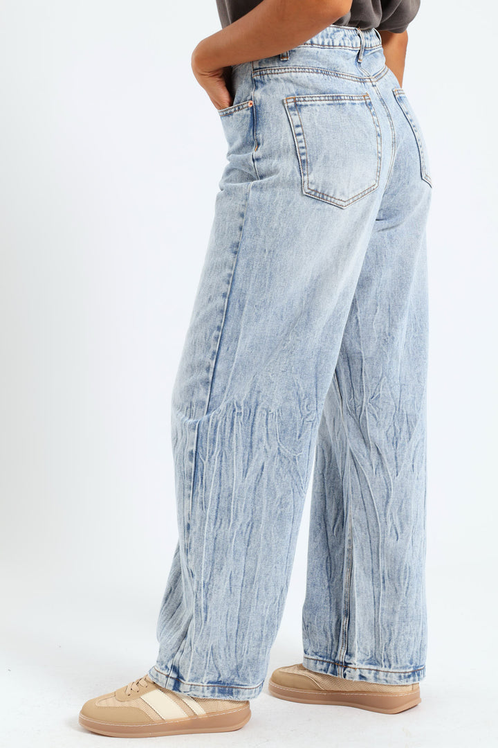 90'S Crop Straight Leg Denim - Light Wash
