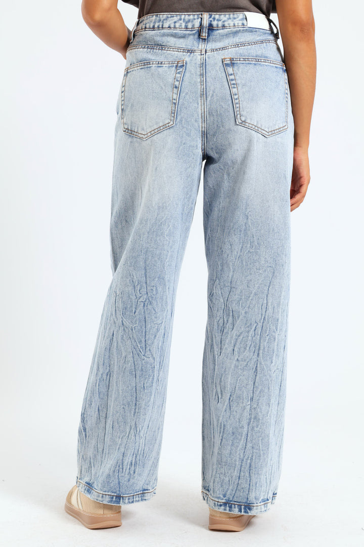 90'S Crop Straight Leg Denim - Light Wash