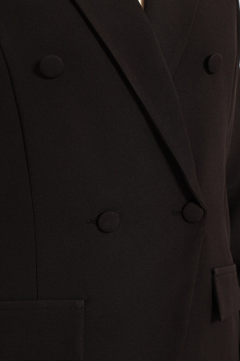 Double Notch Hem Blazer - Black