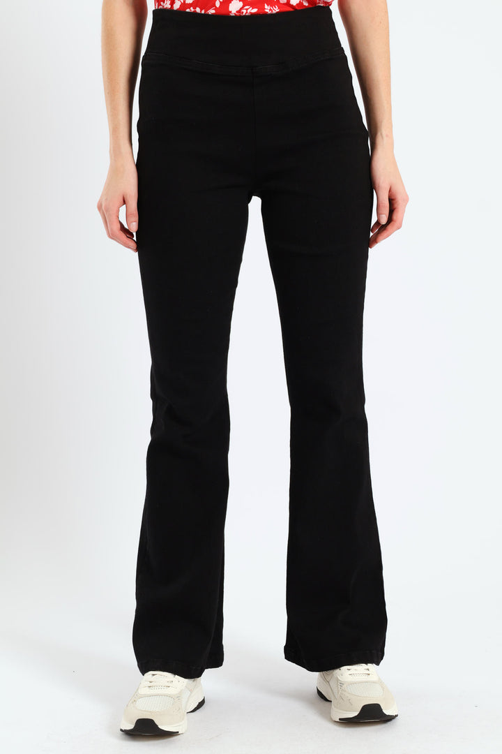 Flare Leg Jegging - Black
