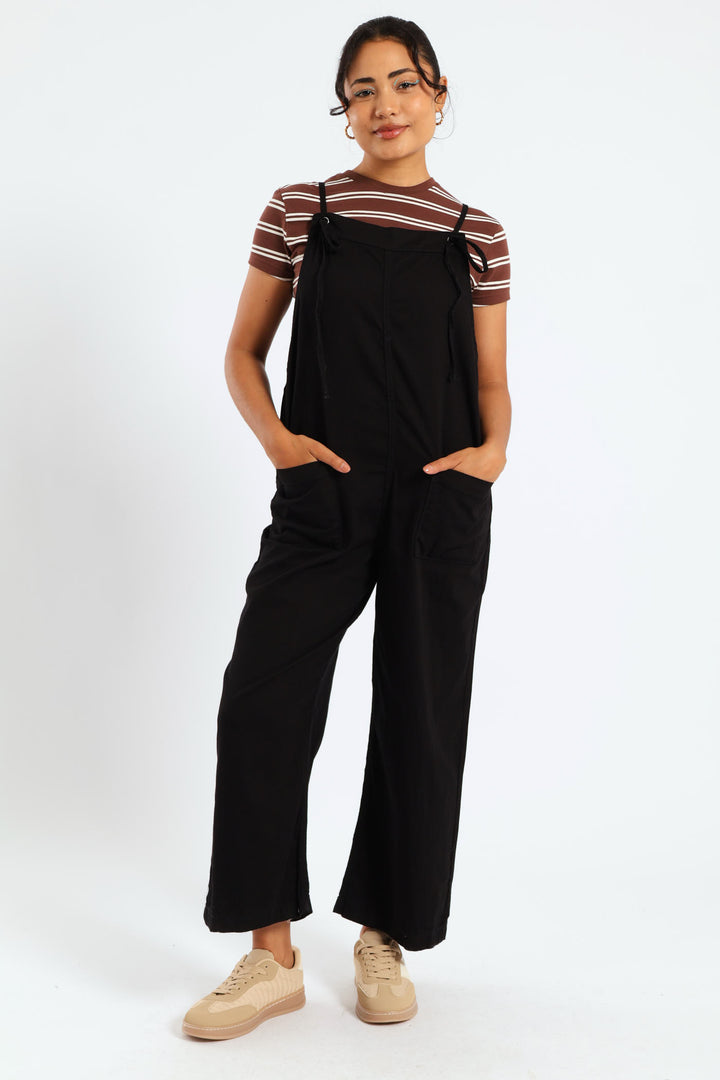 Wash Pocket Jumpsuit - Black