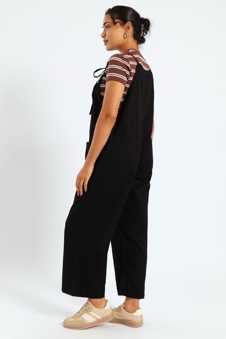 Wash Pocket Jumpsuit - Black