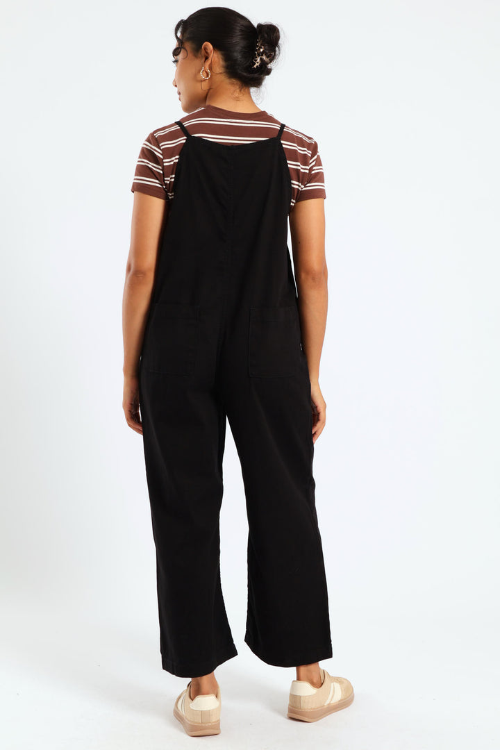 Wash Pocket Jumpsuit - Black