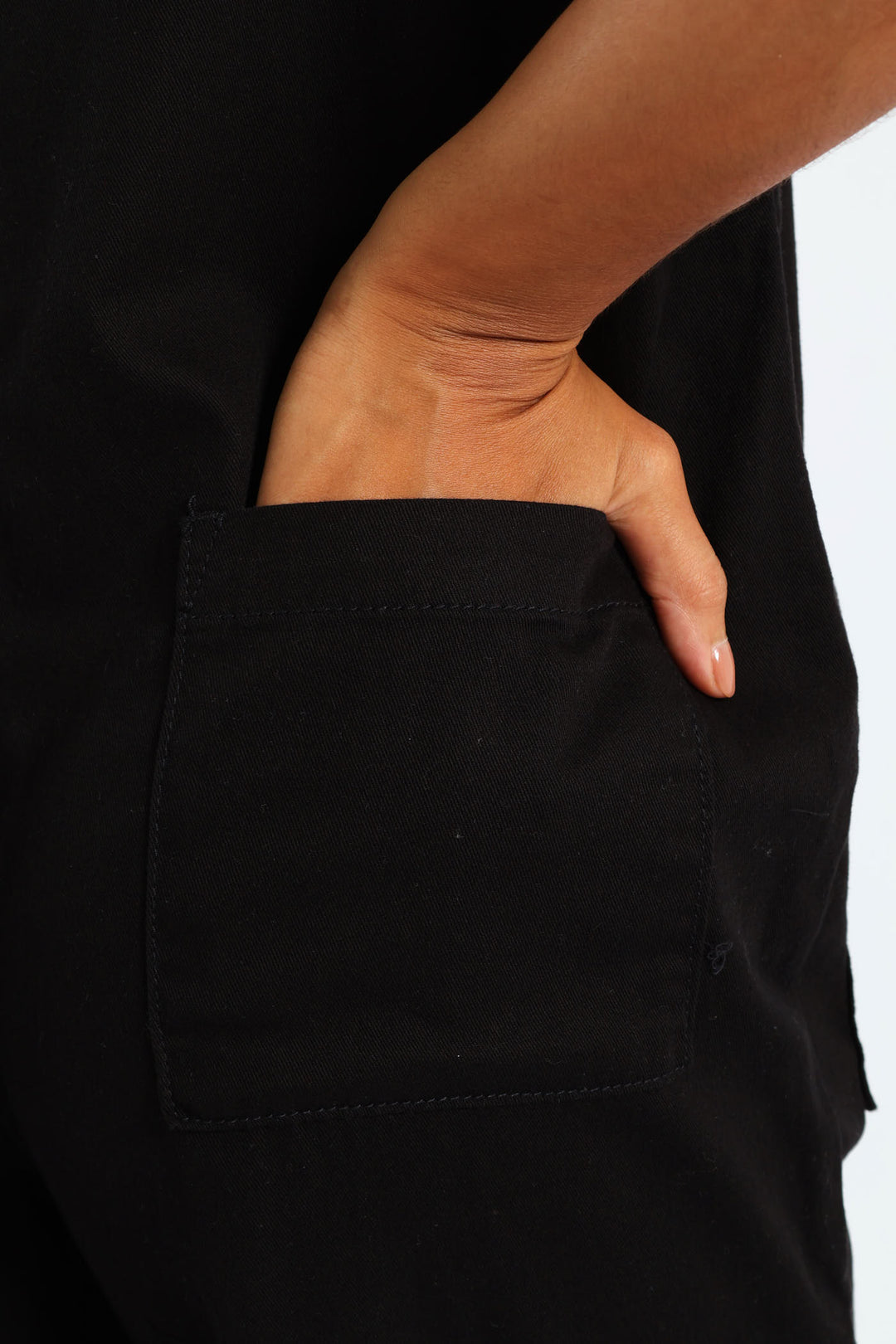 Wash Pocket Jumpsuit - Black