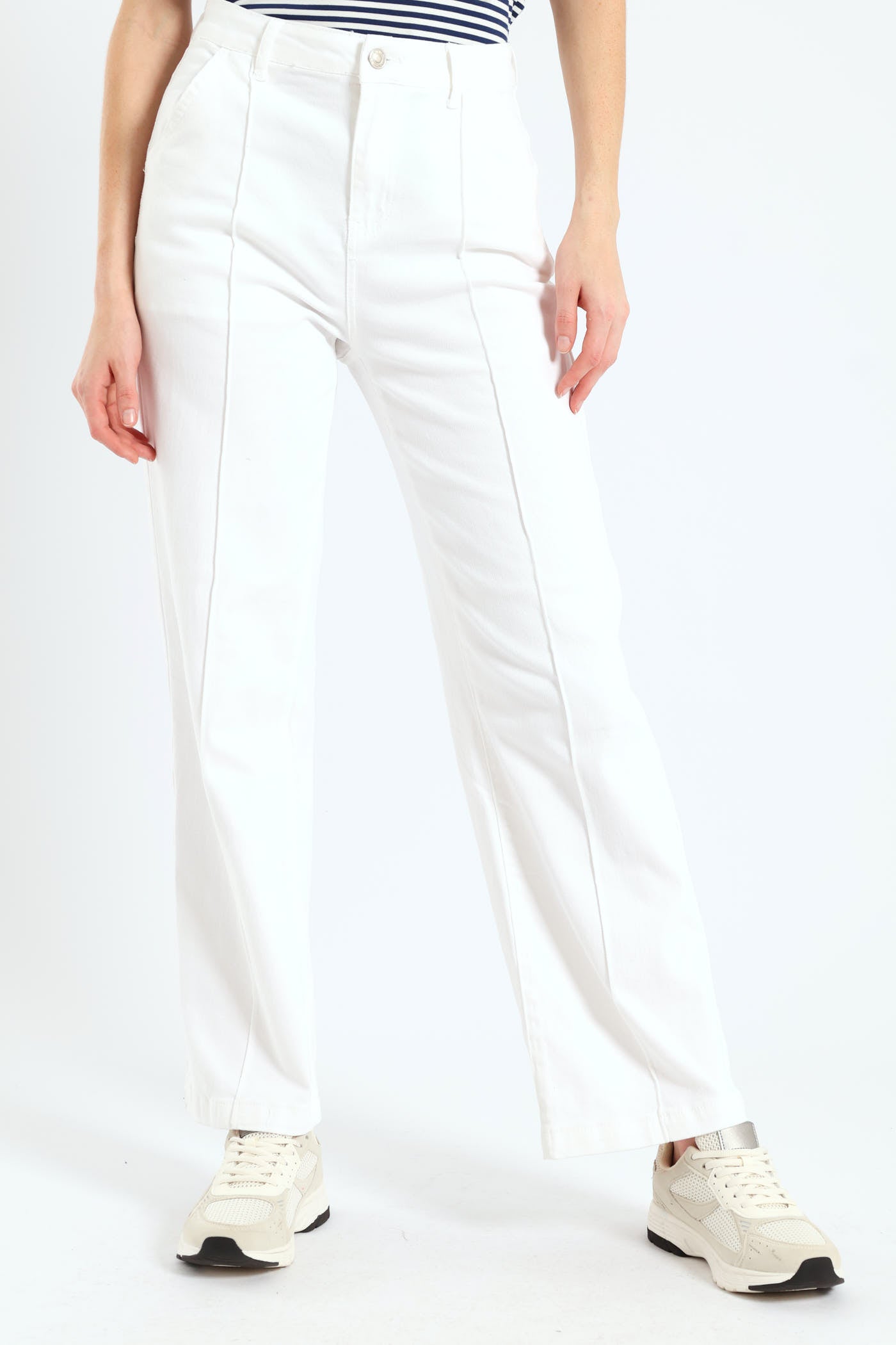 Ladies Pinched Seam Wide Leg Jean - Off White – Edgars