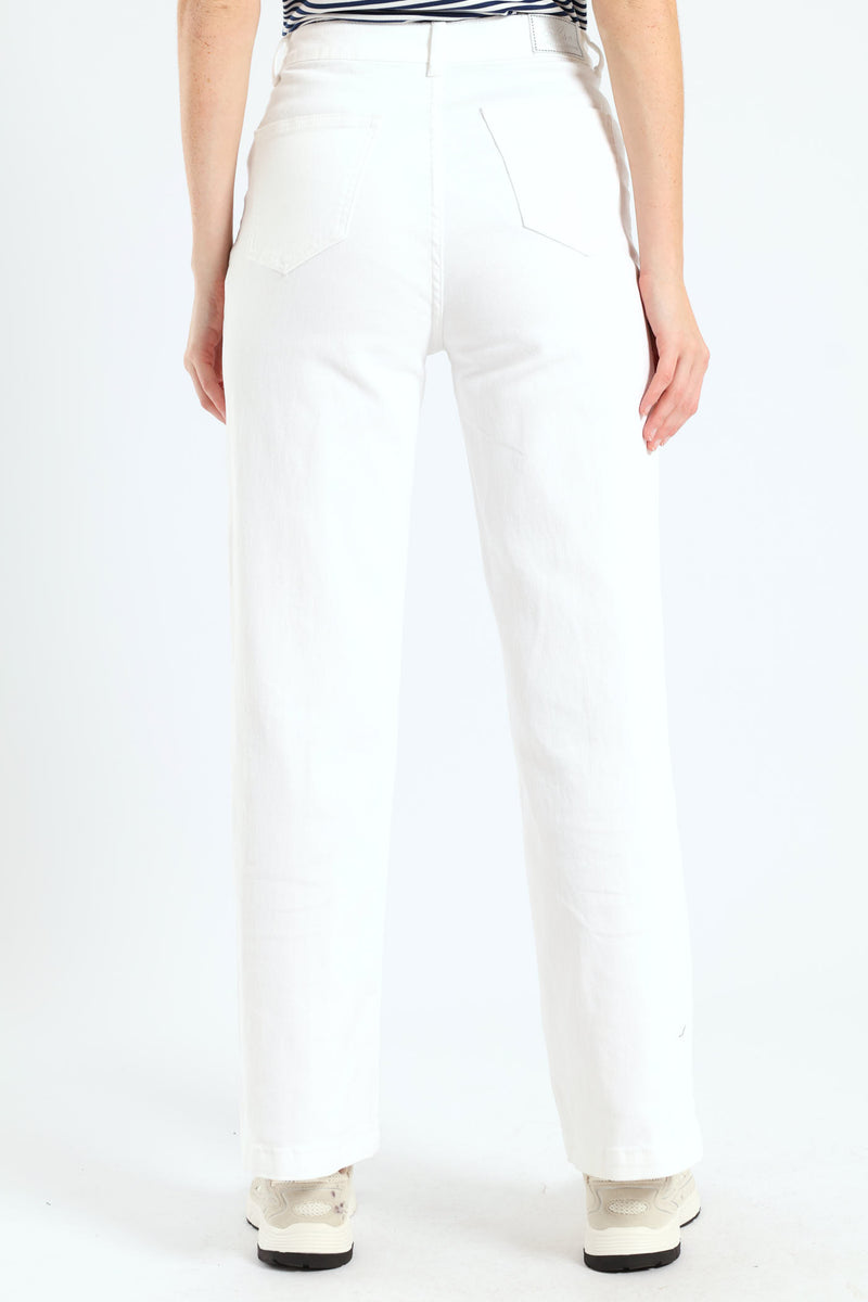 Pinched Seam Wide Leg Jean - Off White