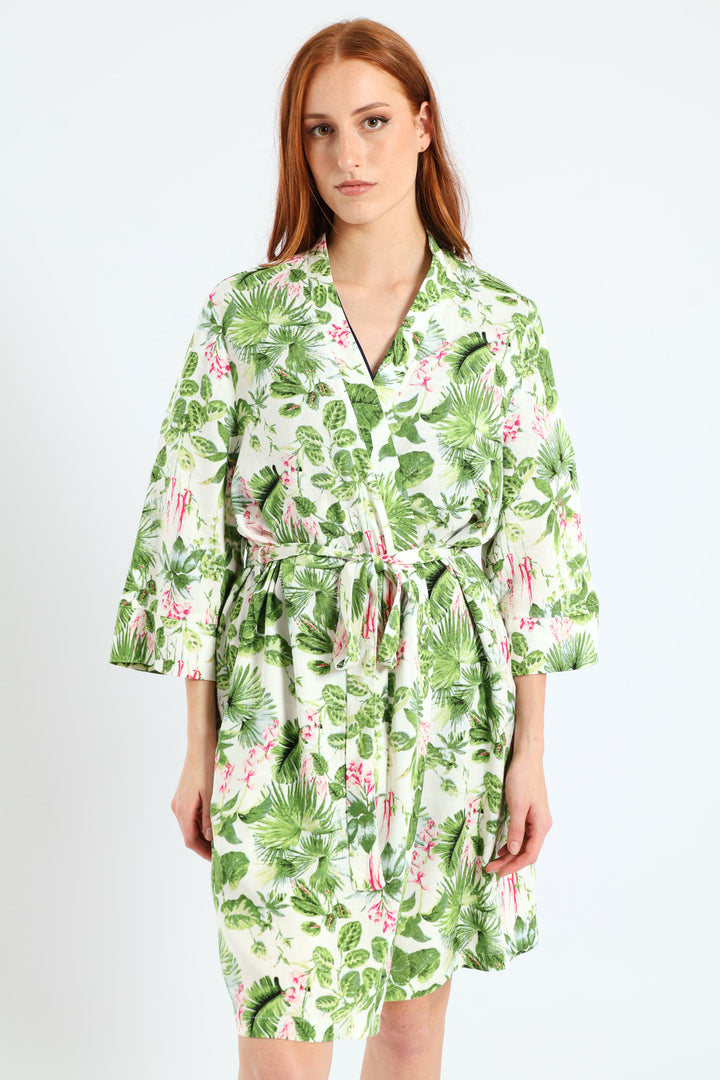 Jungle Linen Gown  - Multi