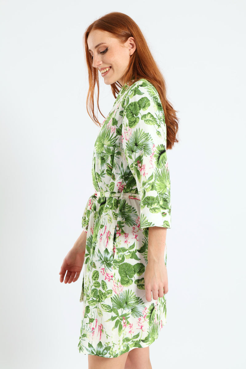 Jungle Linen Gown  - Multi