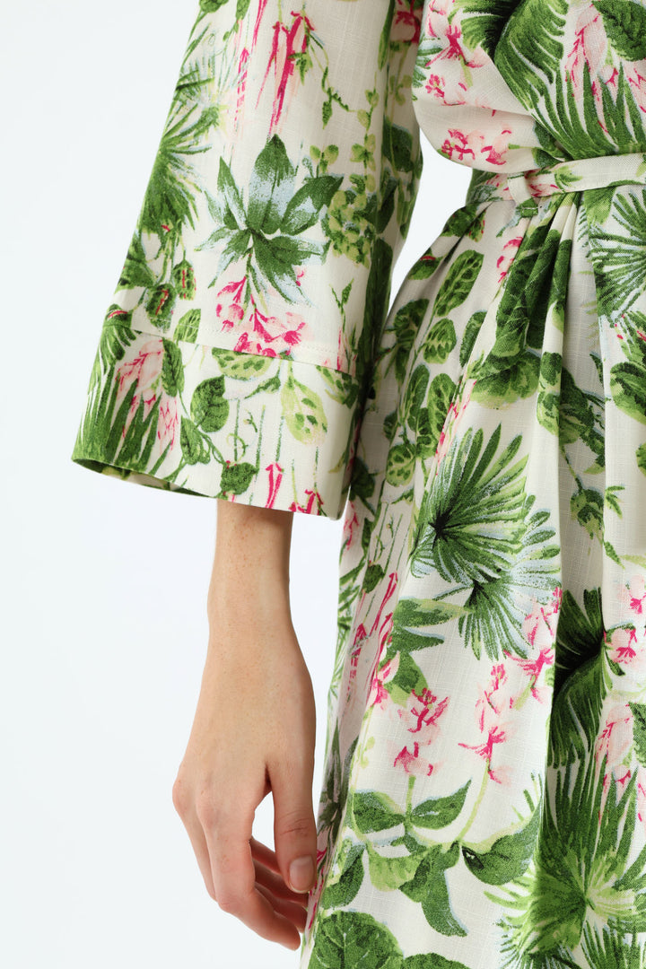 Jungle Linen Gown  - Multi