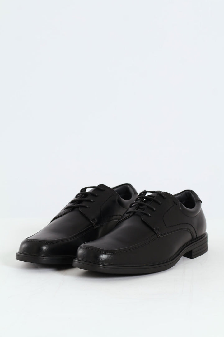 Lace Up Square Toe Formal Shoe - Black