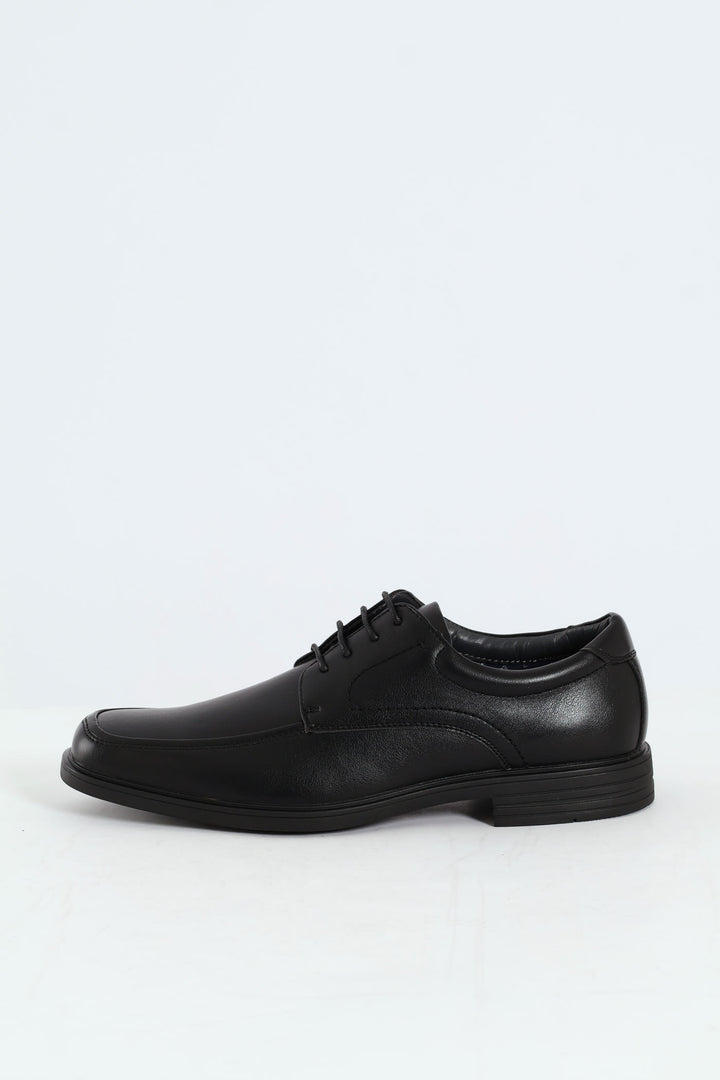 Lace Up Square Toe Formal Shoe - Black