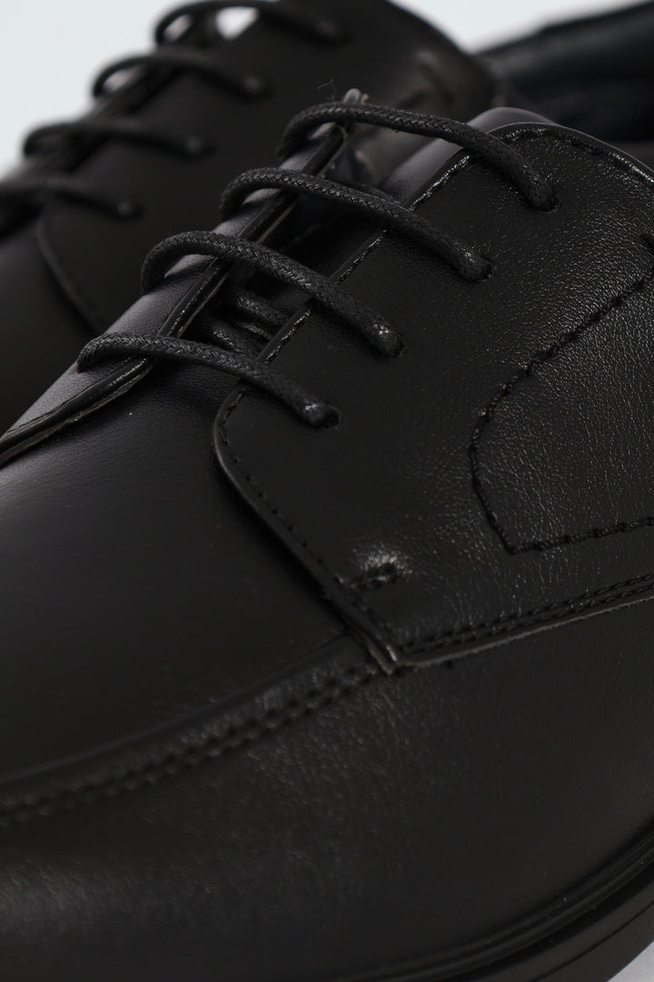 Lace Up Square Toe Formal Shoe - Black