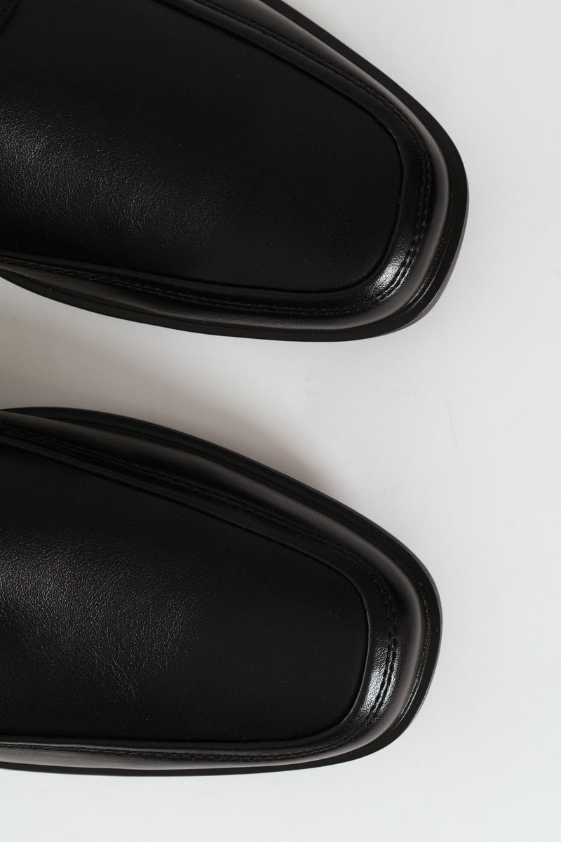 Lace Up Square Toe Formal Shoe - Black