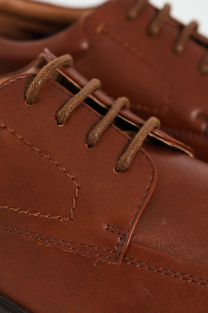 Lace Up Square Toe Formal Shoe - Brown