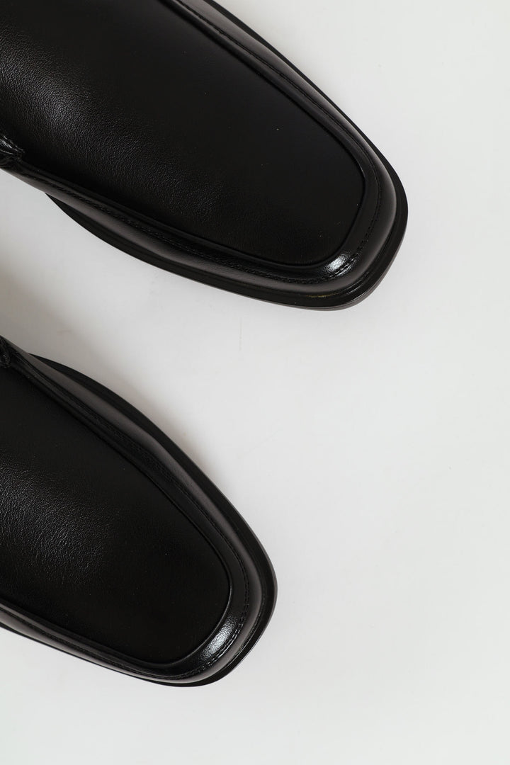 Slip On Square Toe Formal Shoe - Black