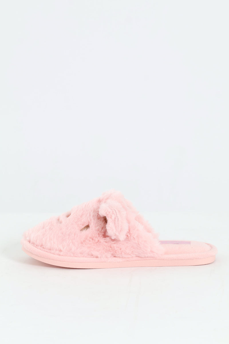 Kat Face Closed Toe Slipper - Pink