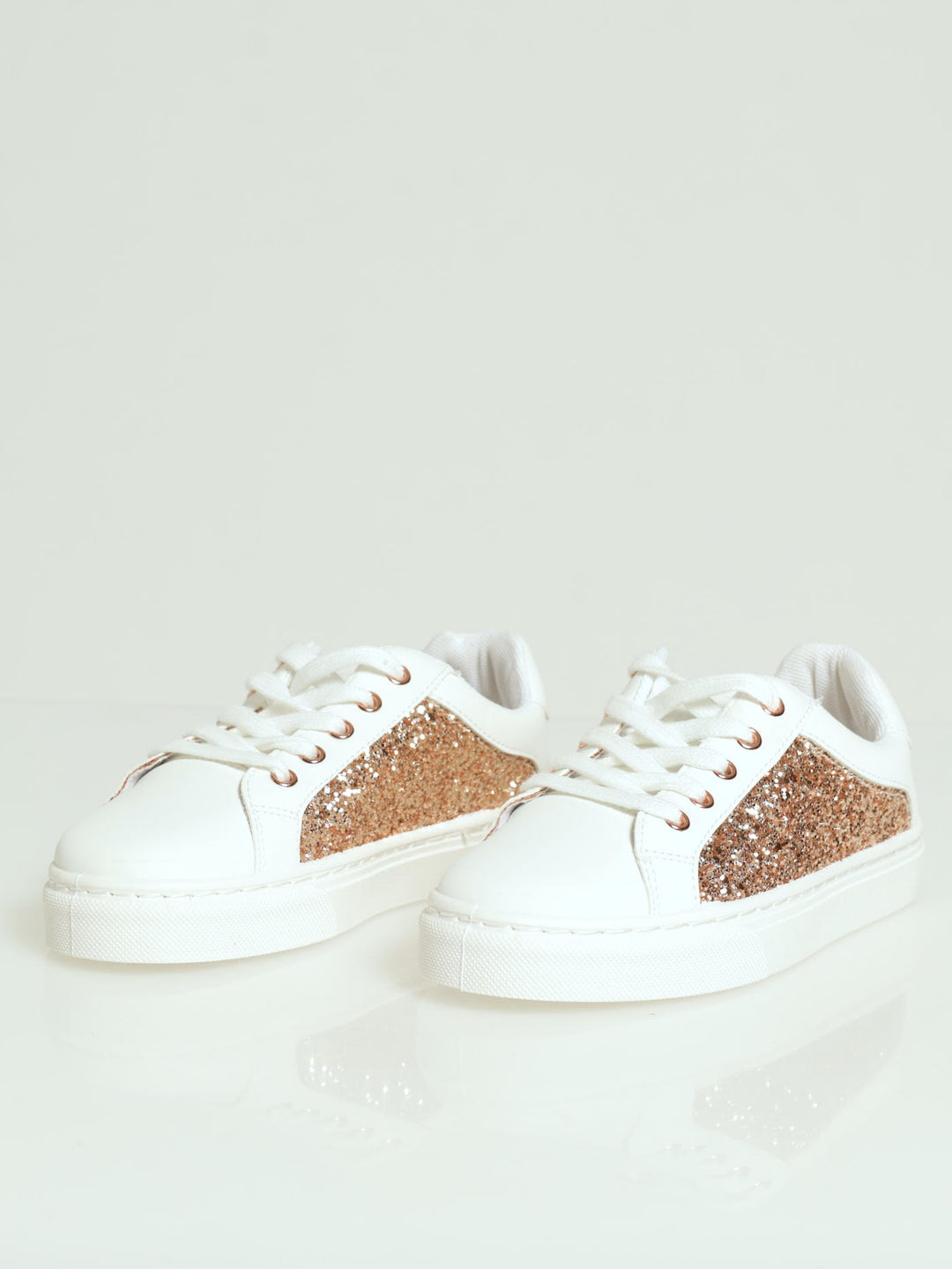 Girls Taylor Glitter Sneaker Rose Gold