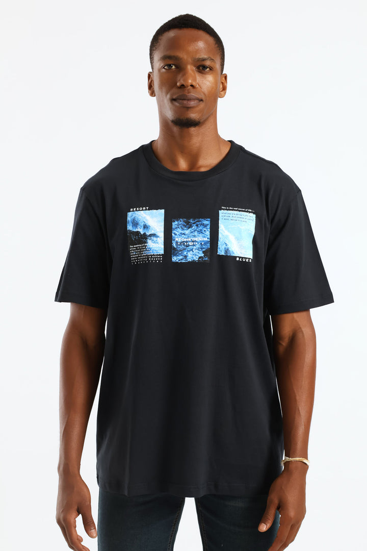 Ocean Photo Tee - Navy