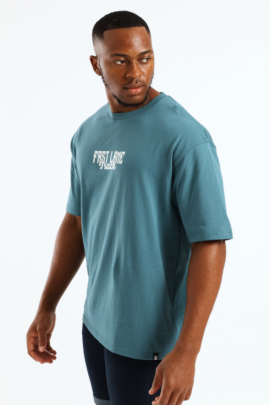 Car Oversized Print Tee - Teal