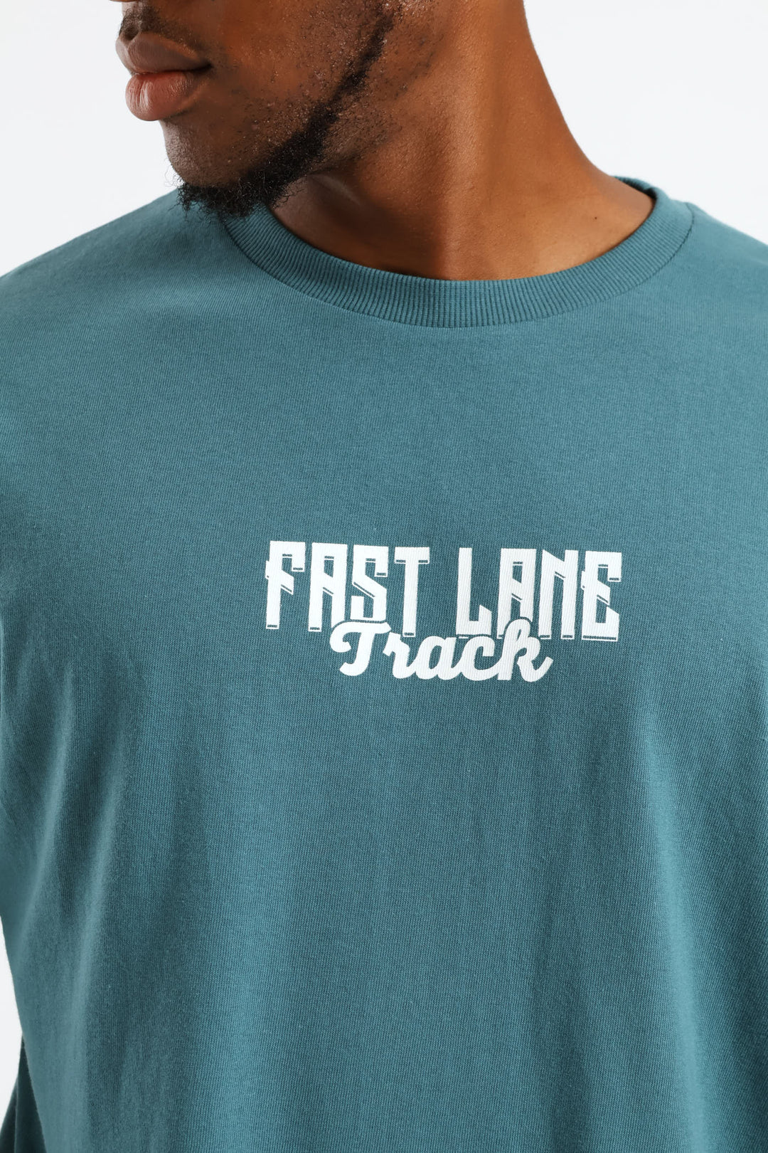 Car Oversized Print Tee - Teal