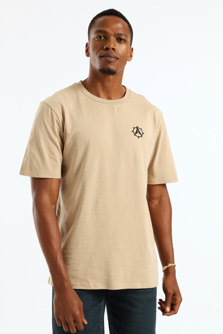 Photo Topographic Mt Front & Back Tee - Taupe