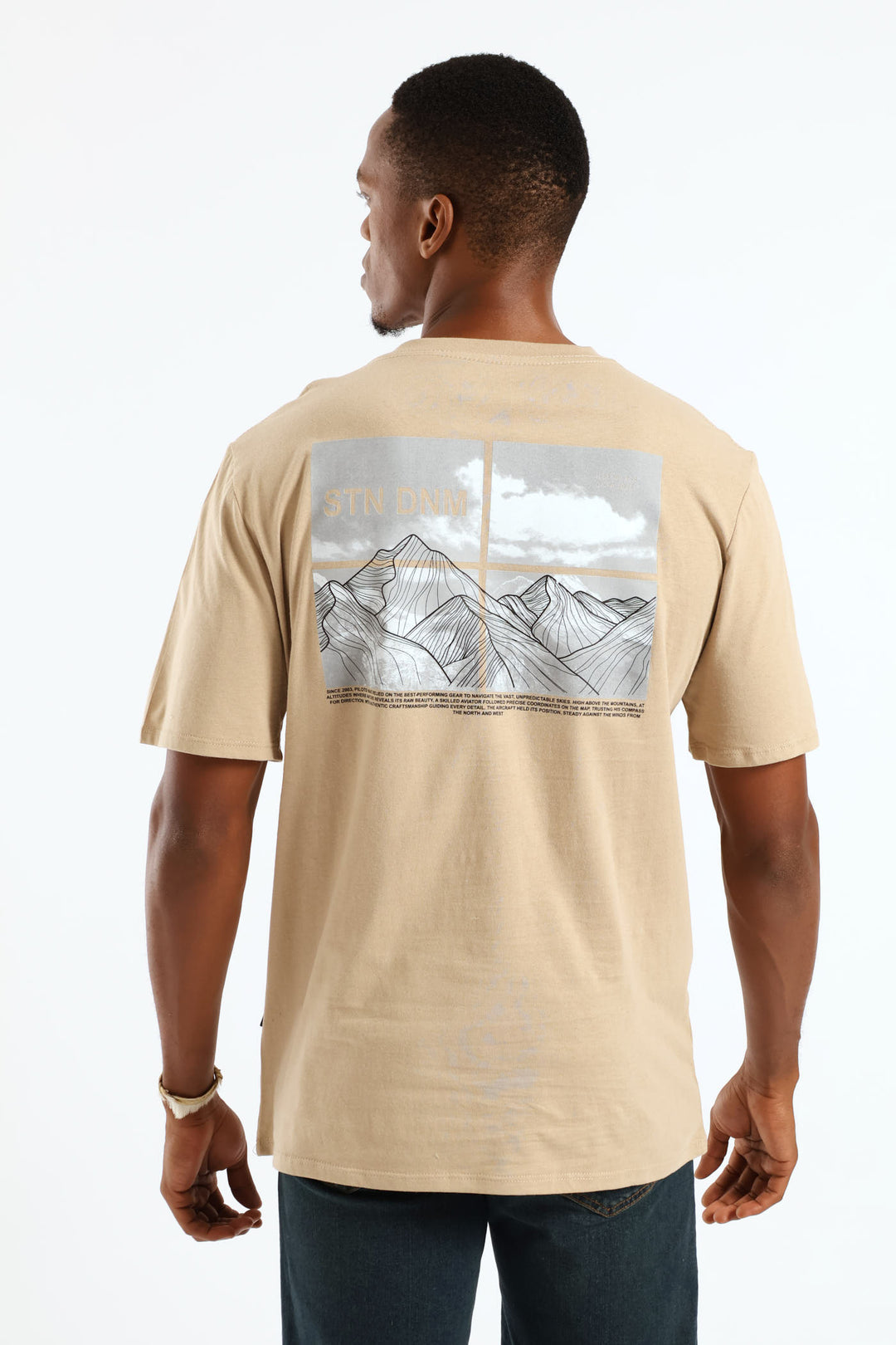 Photo Topographic Mt Front & Back Tee - Taupe