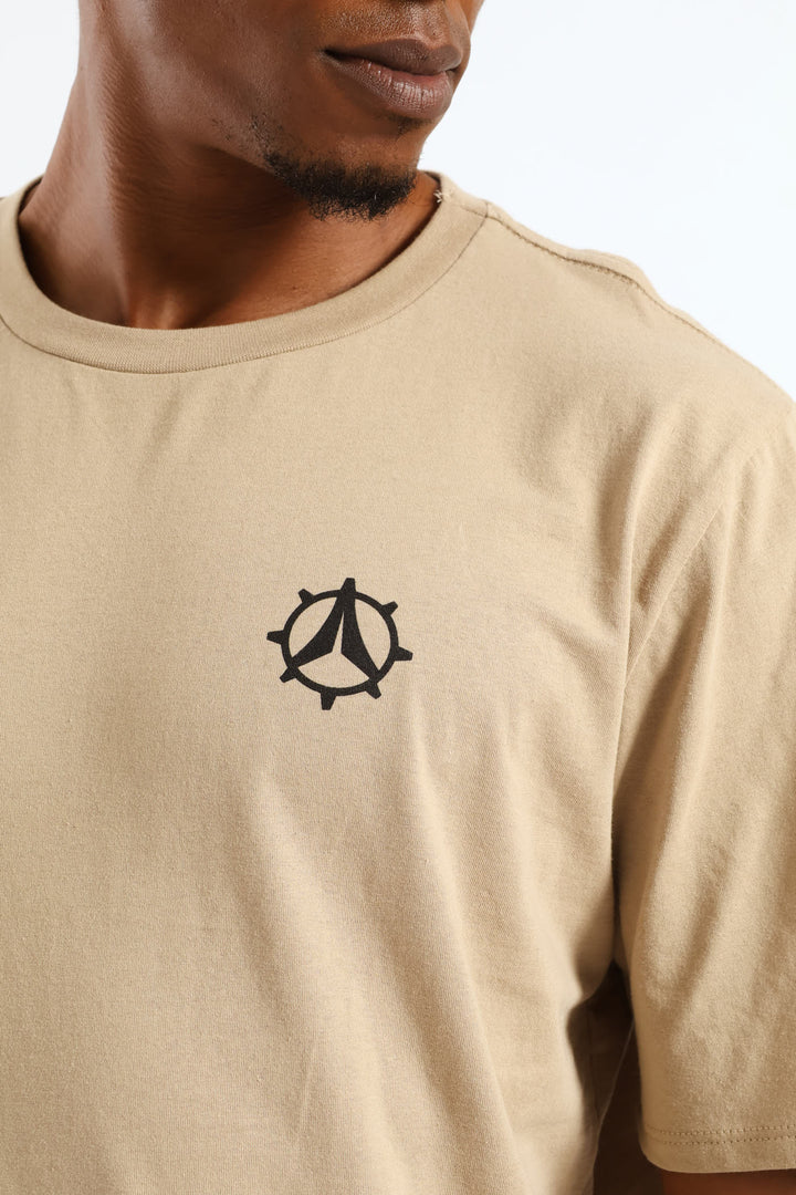 Photo Topographic Mt Front & Back Tee - Taupe