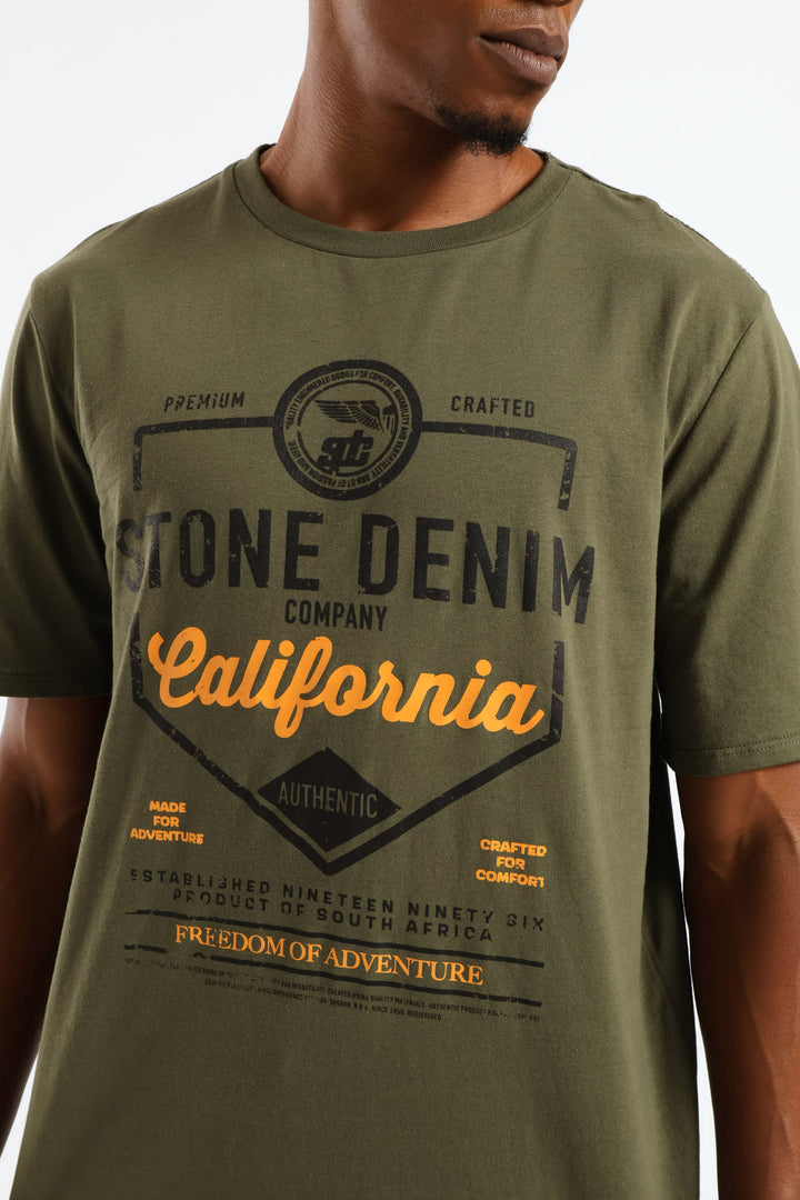 Stone Denim California Tee - Fatigue