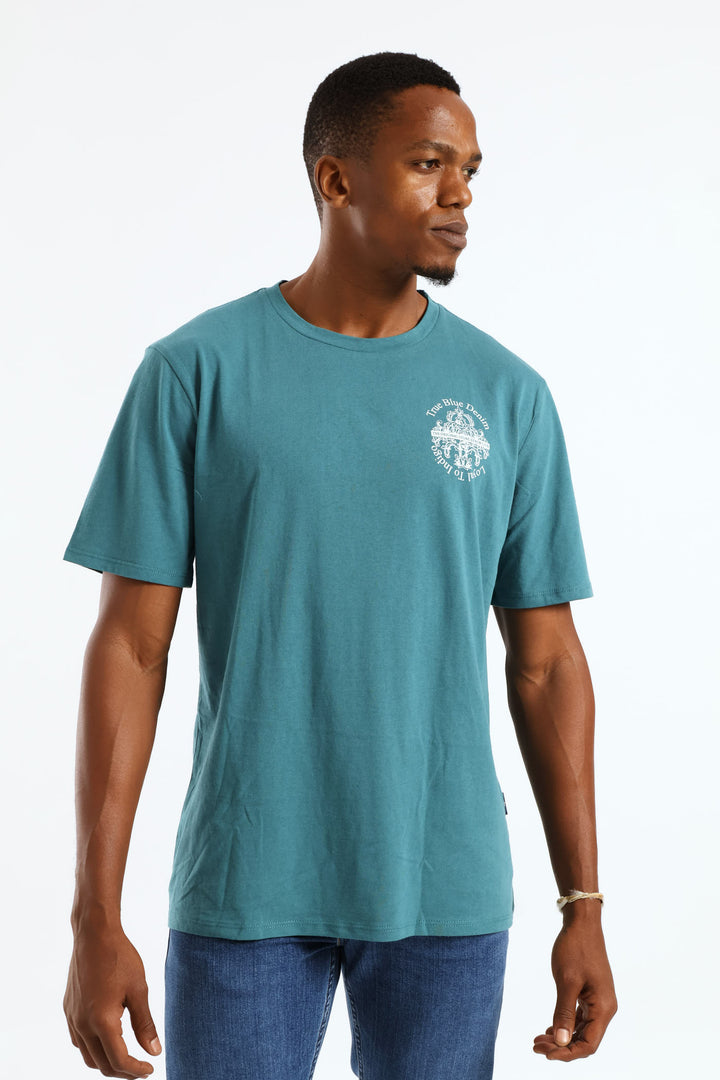 Denim Front & Back Tee - Teal