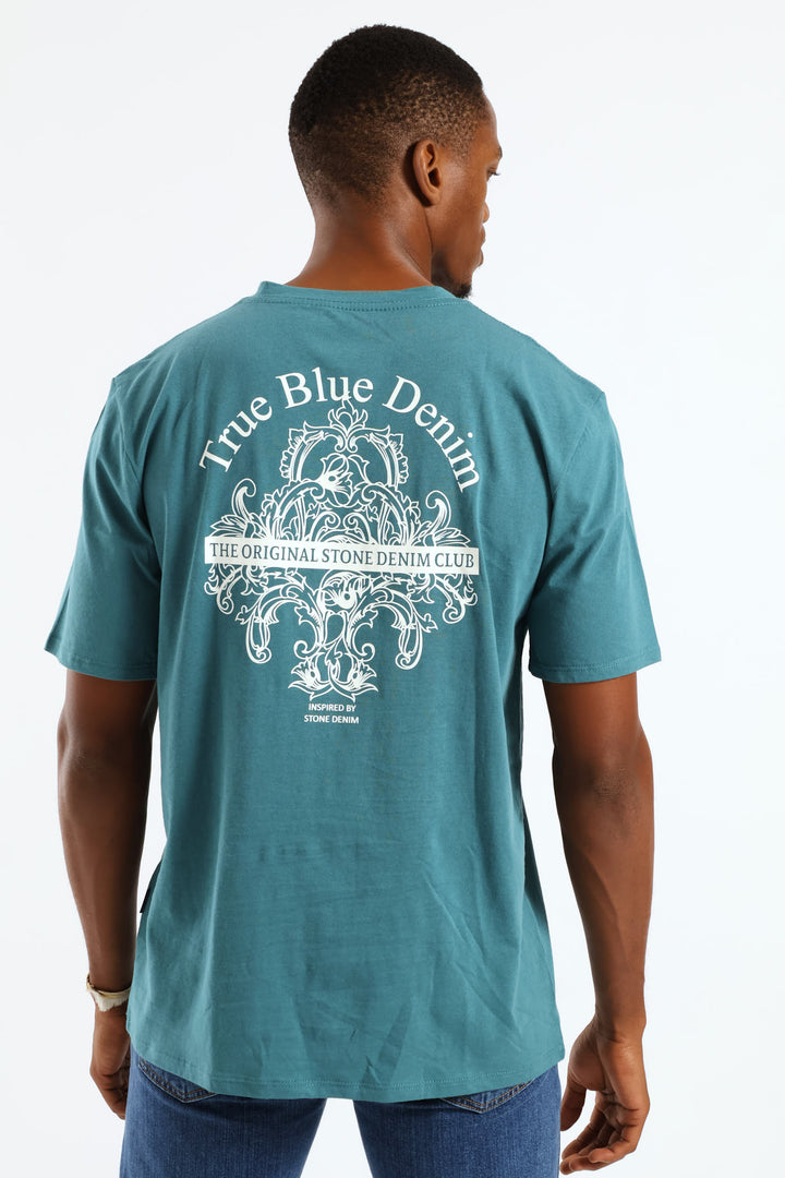 Denim Front & Back Tee - Teal
