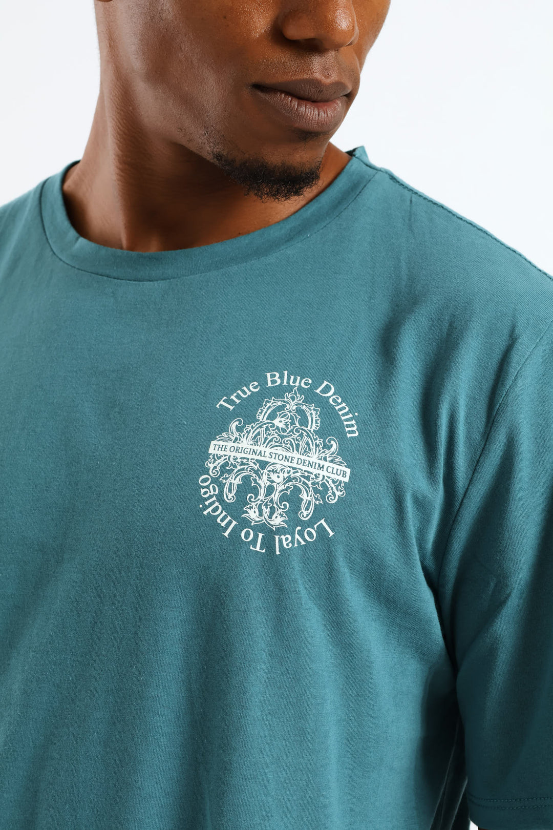Denim Front & Back Tee - Teal