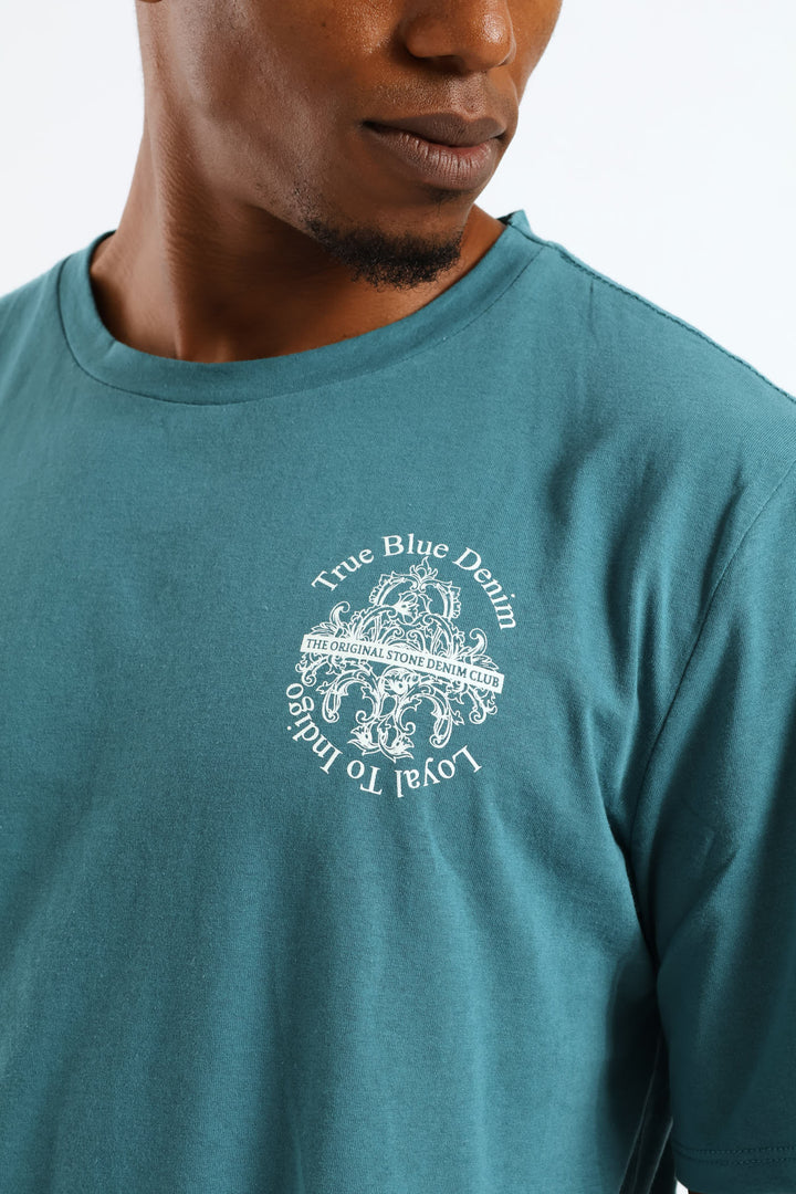 Denim Front & Back Tee - Teal